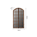 Terrace distressed fake window wall mirror panel in log colour