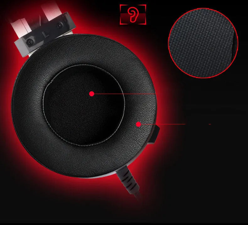 Black wired gaming headset with 3.5mm jack and 2 metre cable for computer gaming
