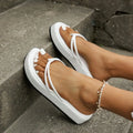 Thick bottom flip-flops in various colours with round toe and rubber sole