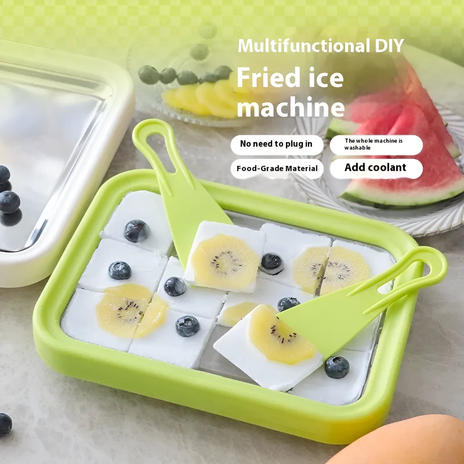 Children's DIY Fried Yogurt Machine in green, pink, rose red or white colours measuring 22.5cm