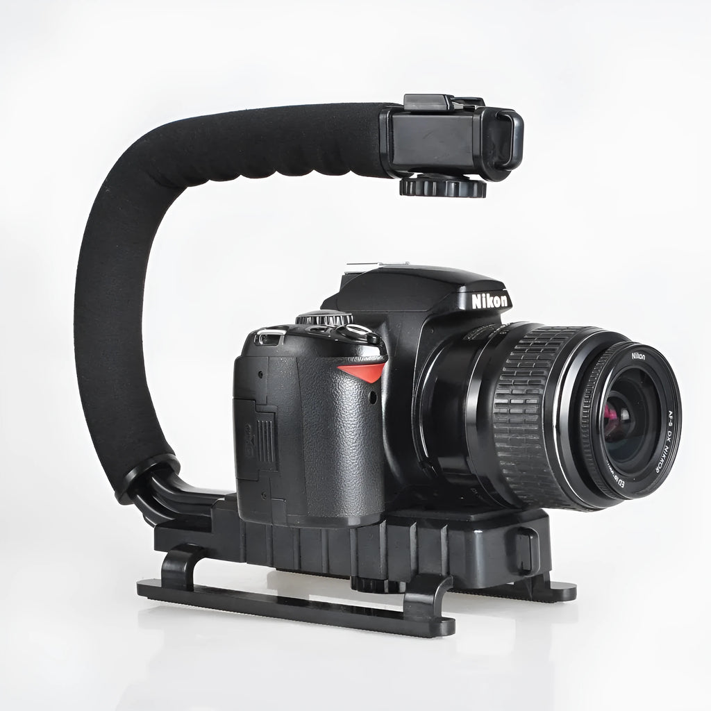 U-shaped aluminium alloy camera stabiliser 30x20cm with hot shoe mount