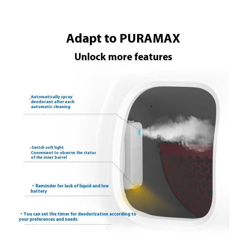 Xiaopei smart spray pet odor removal machine with bracket and purification liquid bottles.