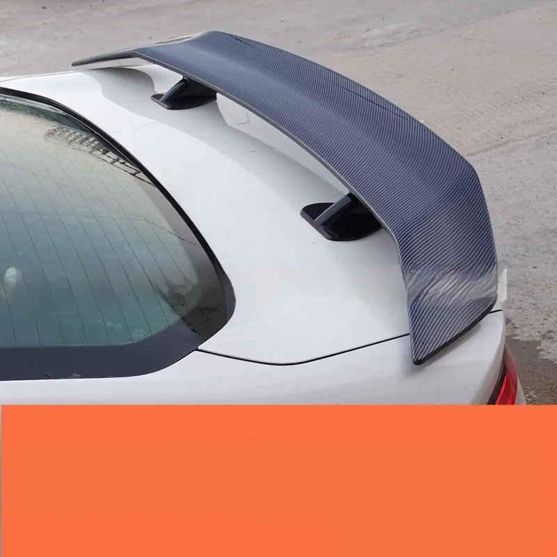 Universal punch-free car spoiler tail wing accessory in ABS plastic for vehicle modification
