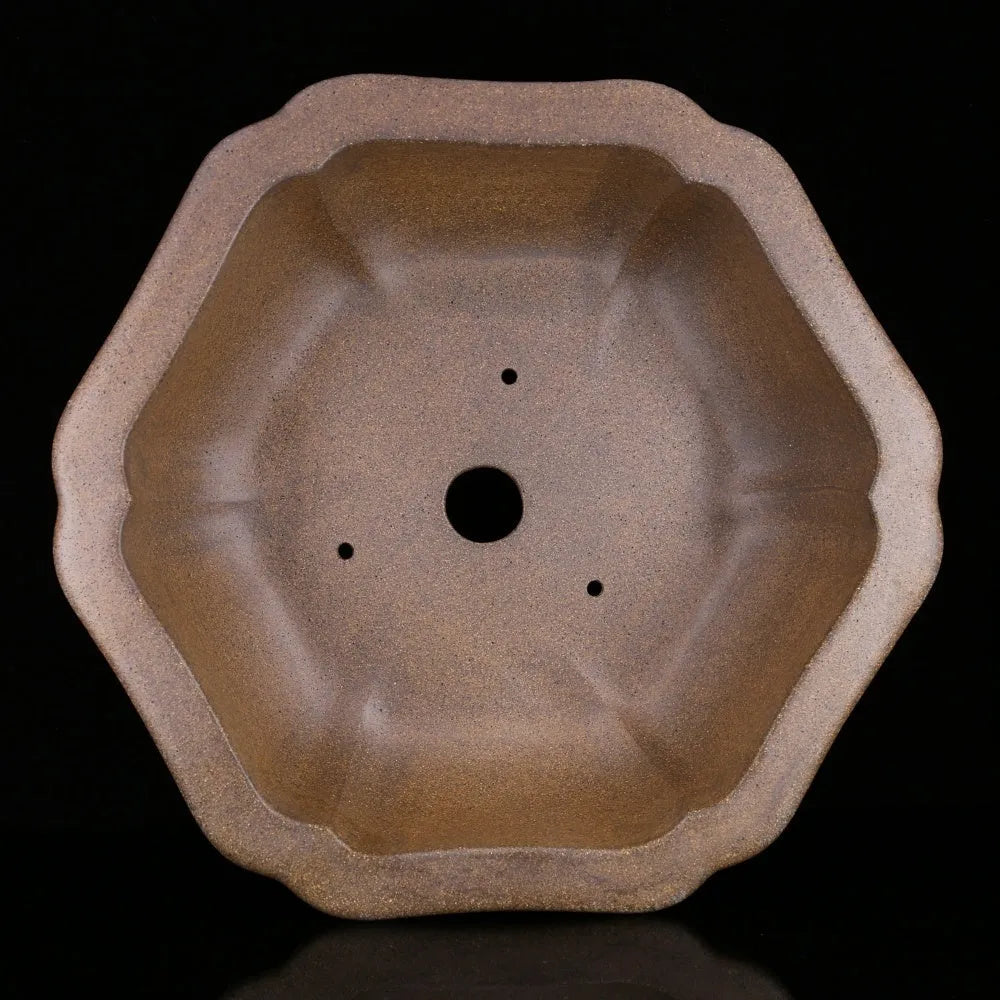 Large handmade purple sand tea basin in traditional style for plant cultivation
