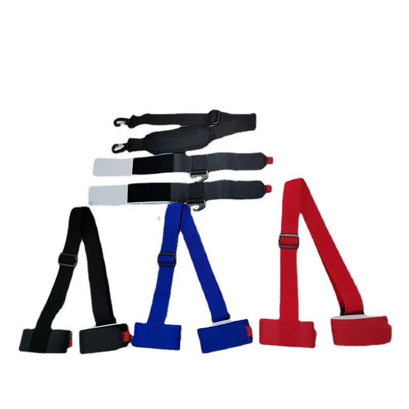 Adjustable skiing bandage with sled shoulder strap in four colour options