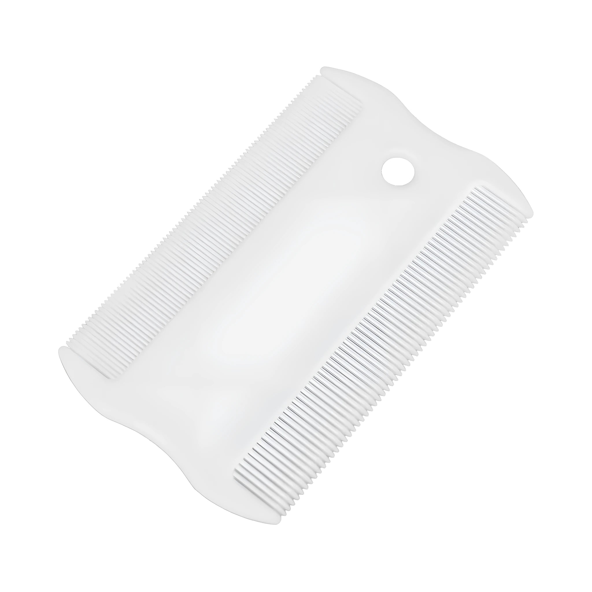 Double-sided plastic flea comb for pets measuring 5cm with dense teeth for flea removal and facial grooming