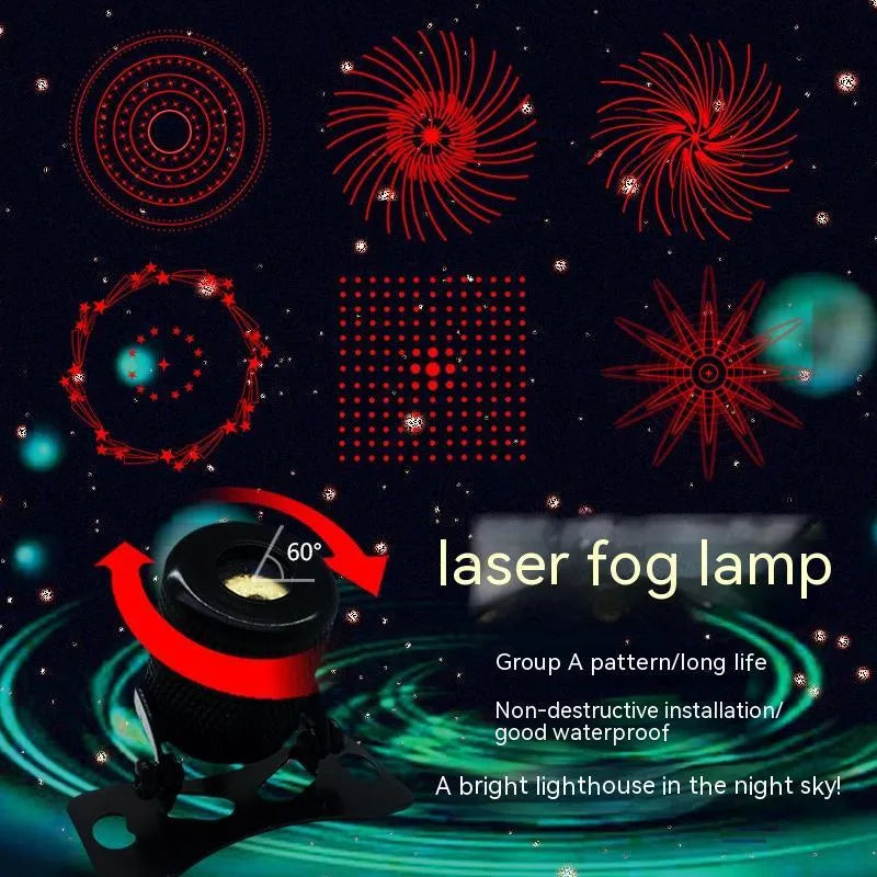 Motorcycle laser fog lamp with anti-collision warning system in aluminium housing