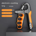 Electronic counter spring grip with adjustable resistance in grey, orange and red colour options