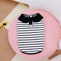 Striped pet summer clothing bundle with T-shirt and skirt in cotton material