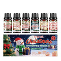 Christmas aromatherapy oil set showing six 10ml bottles including Warm Home fragrance