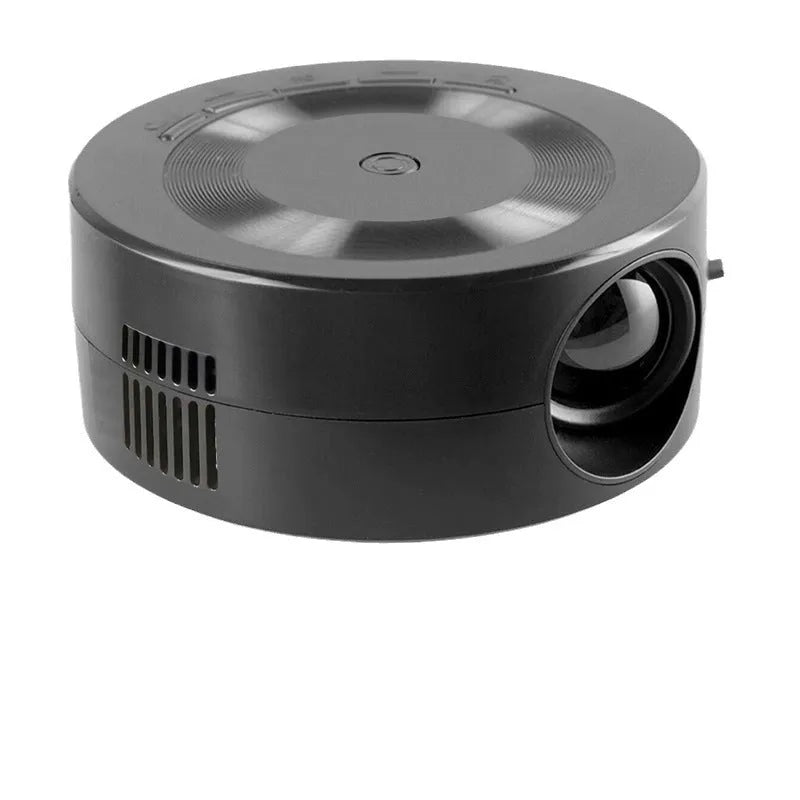Portable black plastic USB wired same-screen mobile phone projector with 1080p resolution