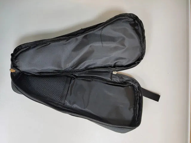 Black cloth mobile phone stabilizer accessories storage bag for organised accessory transport