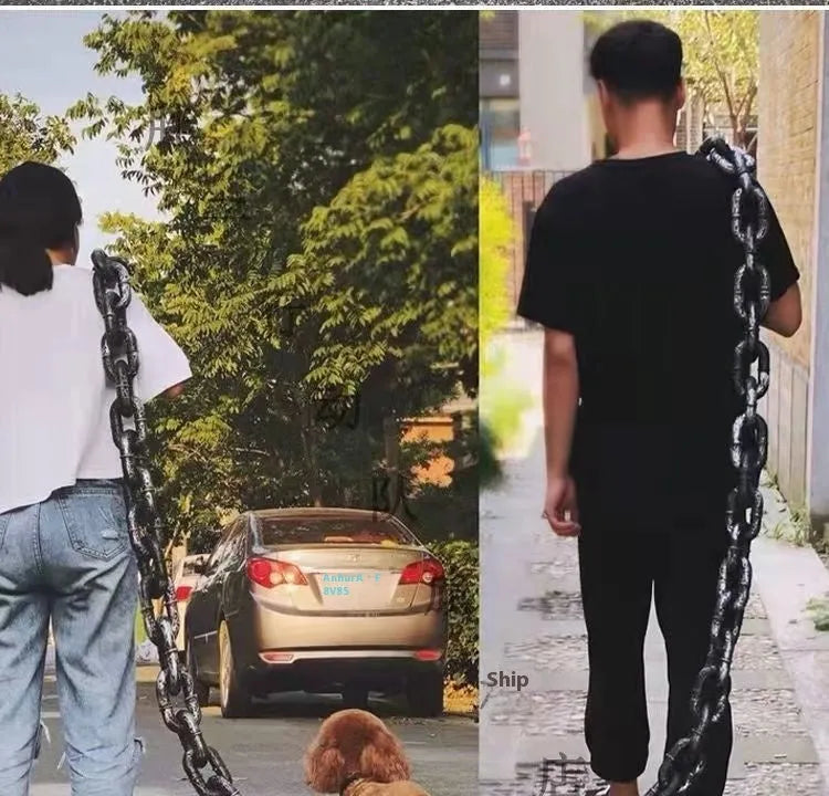 Dog leash simulation prop rope in bronze, antique silver or black colour for video content creation