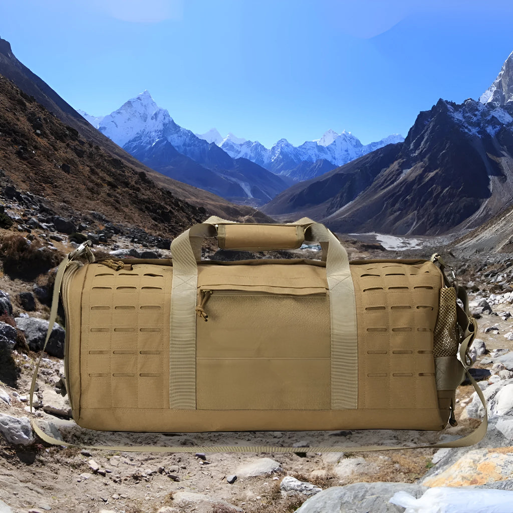 Men's waterproof Oxford cloth sports travel handbag with air pillow belt in khaki colour