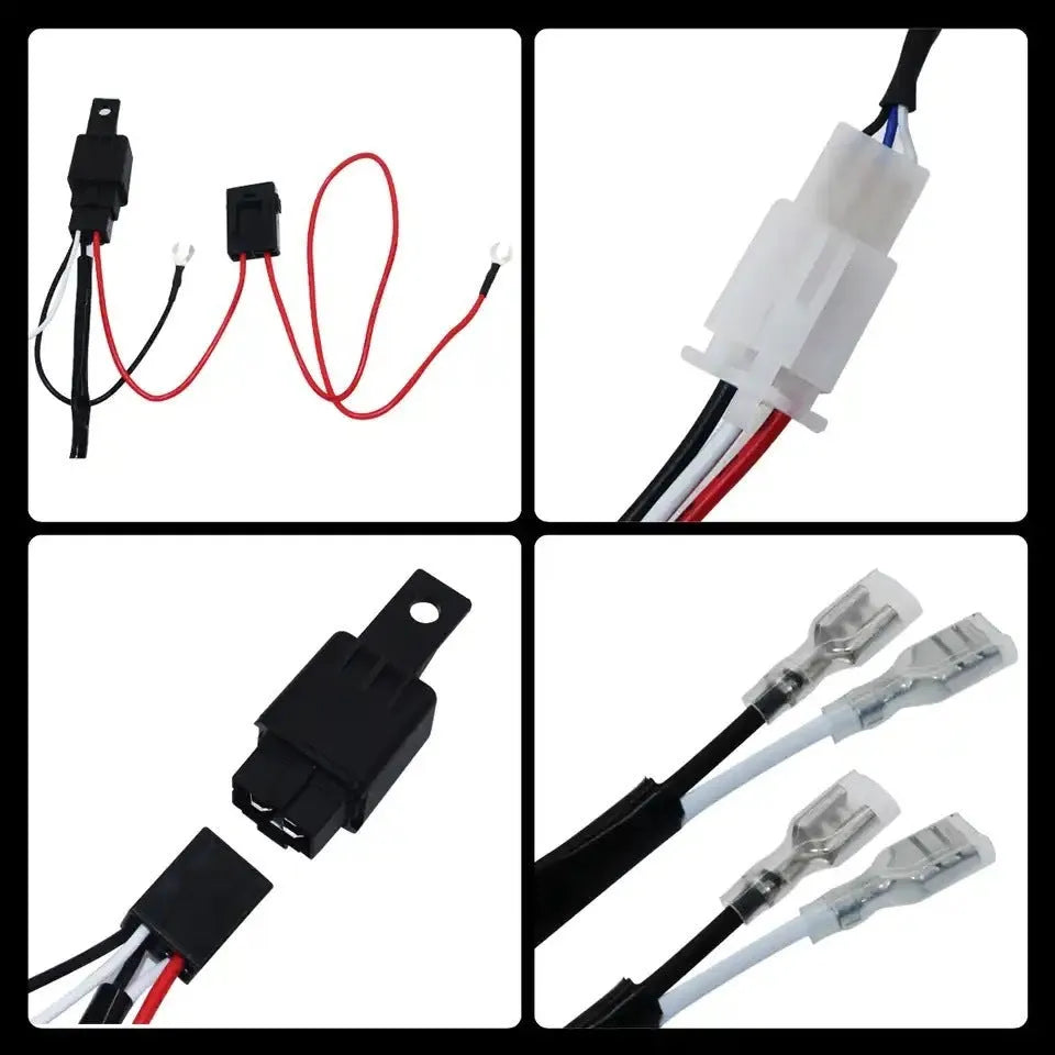 Automotive wiring harness with silicone insulation for connecting dual LED roof spotlights