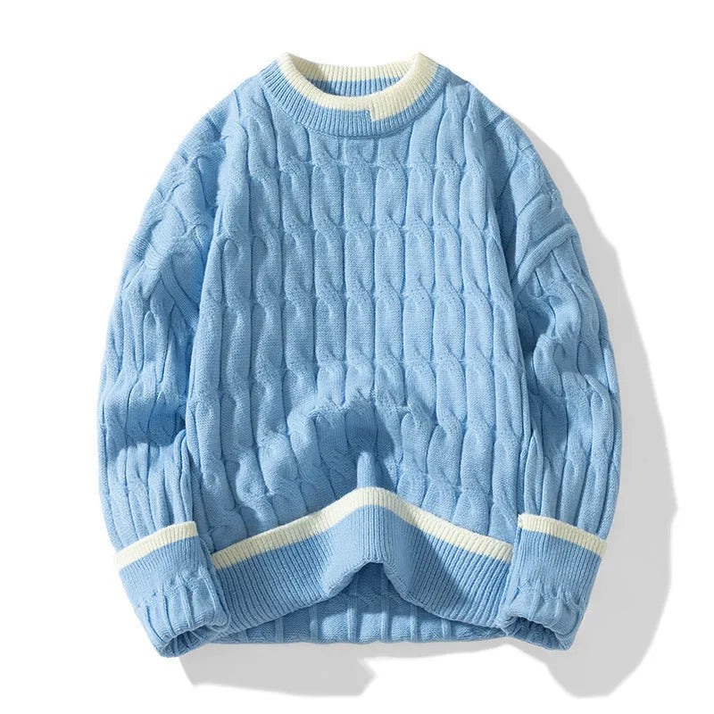 Men's loose fit two-piece sweater set in modal acrylic blend for autumn winter wear