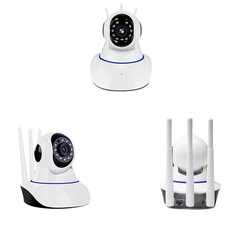 White dome-style wireless security camera with 2MP resolution and night vision capability