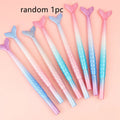 Cartoon mermaid design gel pen with a 0.38mm fine needle tip on a plastic body.