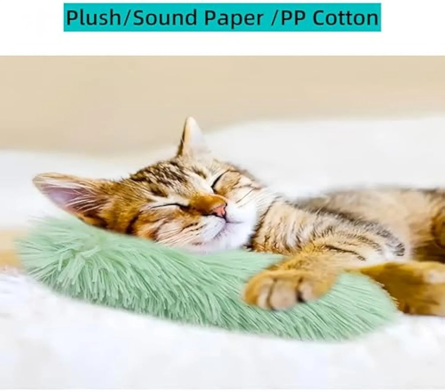Four colourful cat toys with crinkle sound and catnip for indoor feline play
