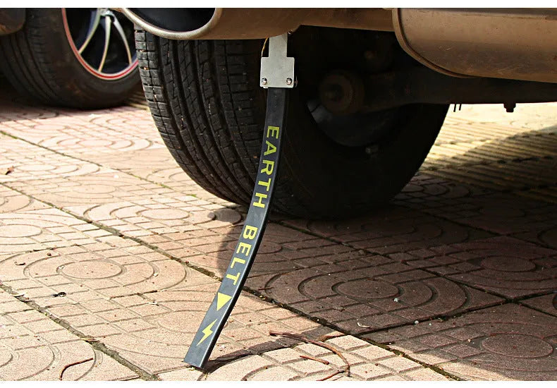 Black car electrostatic grounding chain measuring 370mm with rubber housing and copper wire core