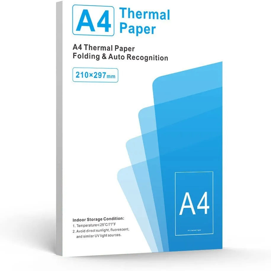White A4 thermal printer paper sheets with quick-drying thermosensitive properties for business use