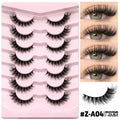Box of artificial fibre false eyelashes in a natural long thick style with a tube of adhesive glue
