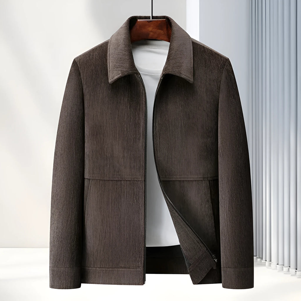 Men's slim fit lapel jacket in polyvinyl alcohol fiber fabric available in four colours