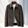 Men's slim fit lapel jacket in polyvinyl alcohol fiber fabric available in four colours