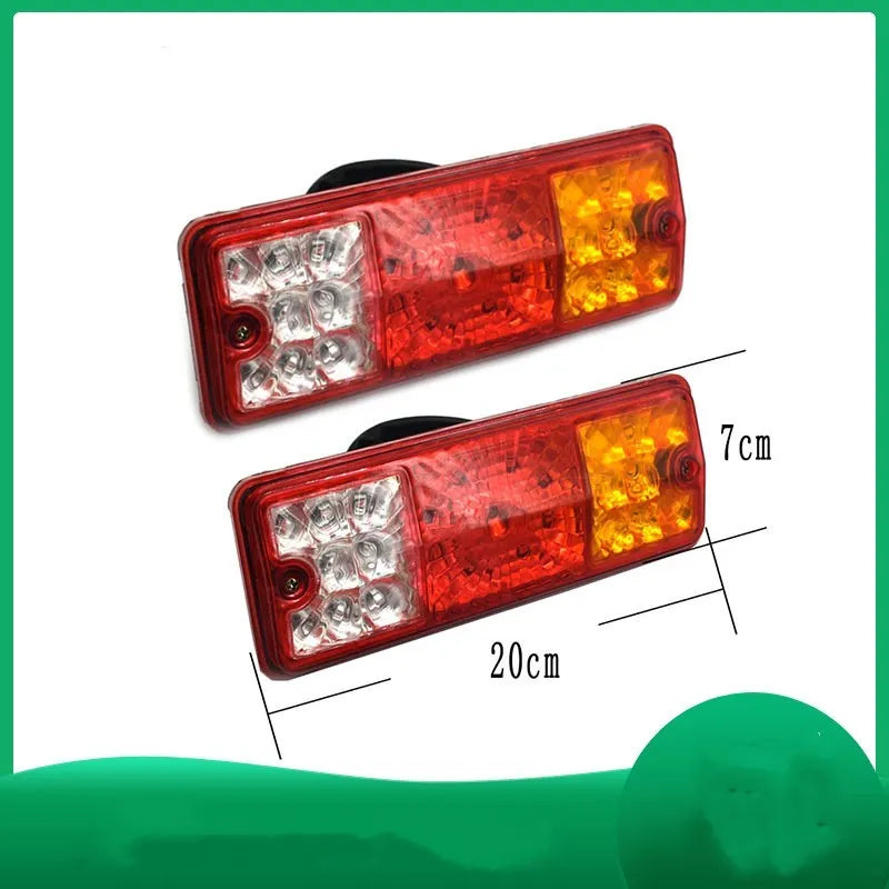 Black semi-closed taillight for electric tricycle, rear view showing housing.