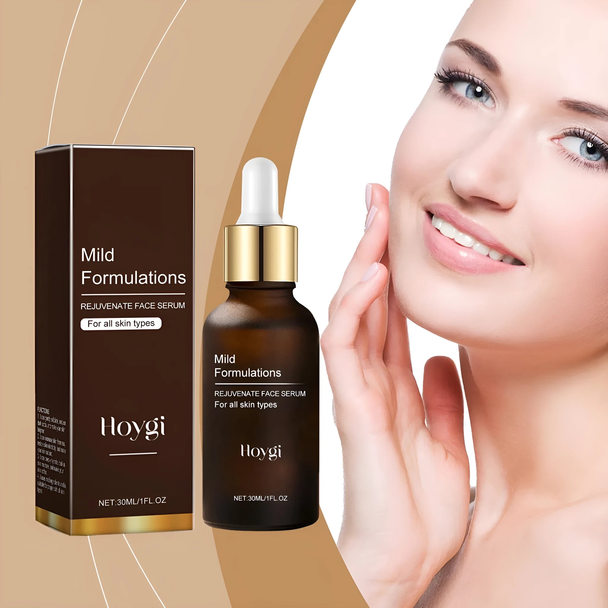 30ml bottle of facial skincare essence with arbutin, collagen, vitamin C and hyaluronic acid