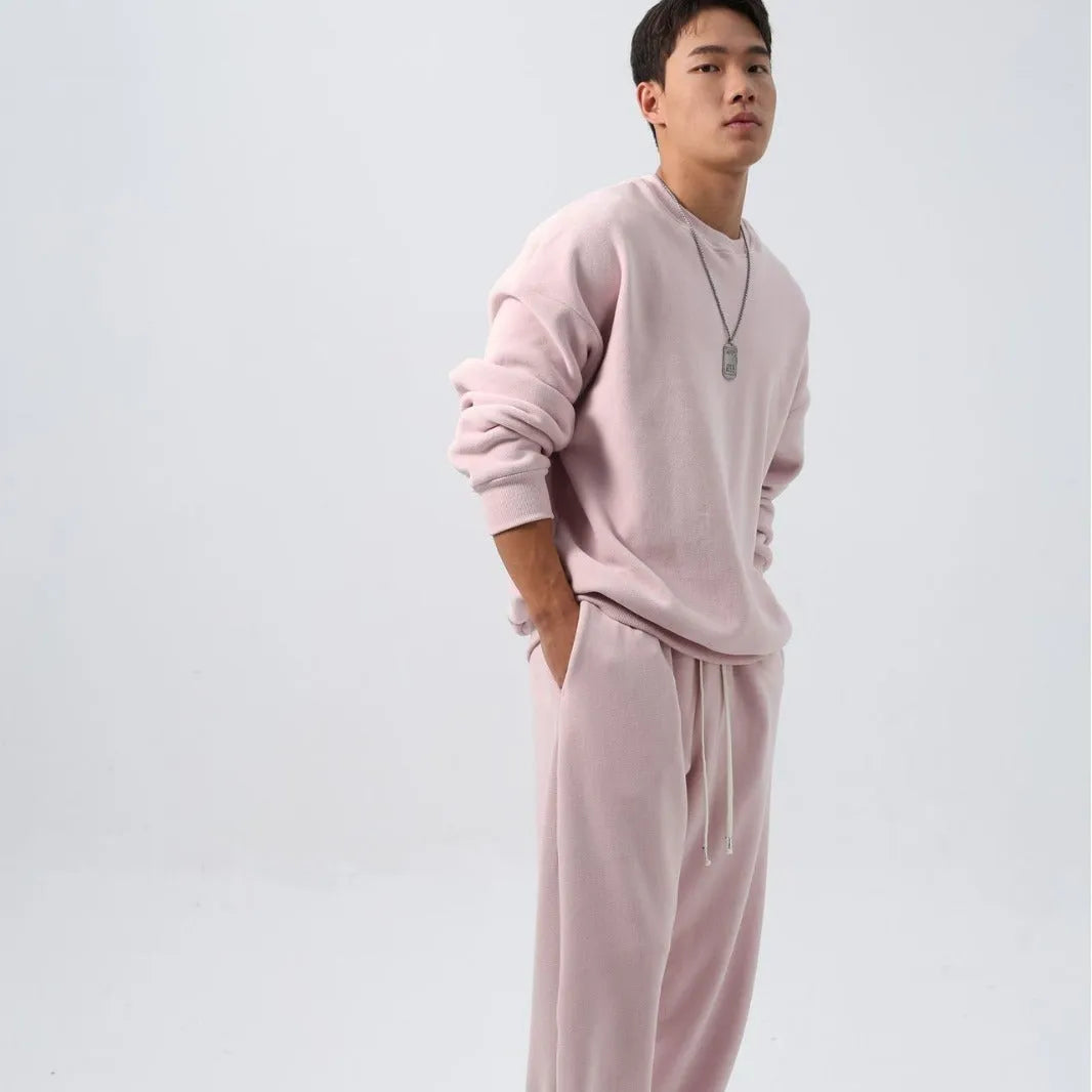 Men's polar fleece winter sports suit with long sleeve coat and padded trousers in multiple colour options