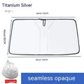 Titanium silver car windshield sun shade with double ring design on NC fabric