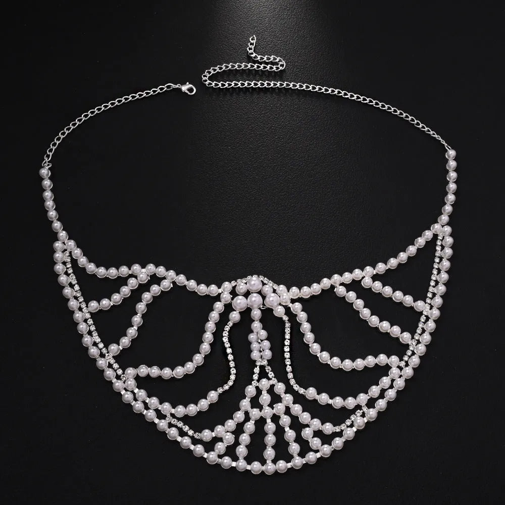 Geometric alloy face mask with rhinestone patchwork in silver electroplated finish