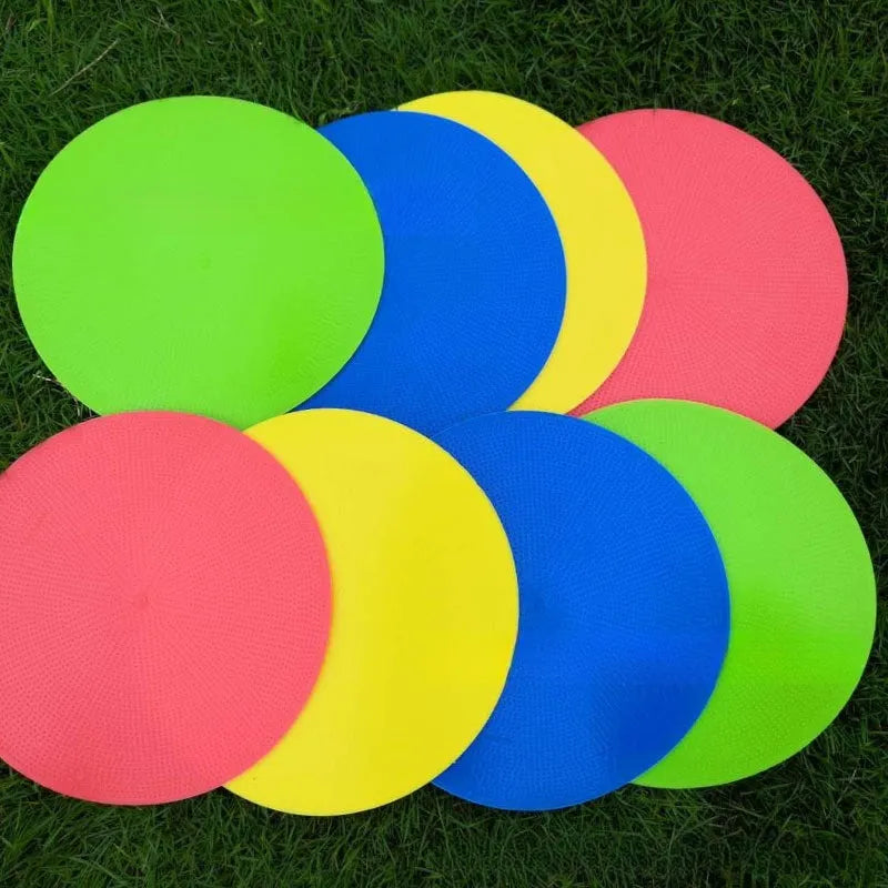 TPE football training marker disc in multiple colours showing 23cm diameter sports landmark pad