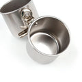 Stainless steel birdcage feeder in natural colour, shown in small, medium, and large size options.