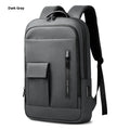 Men's lightweight Oxford cloth backpack in dark grey with crossbody design for business and travel
