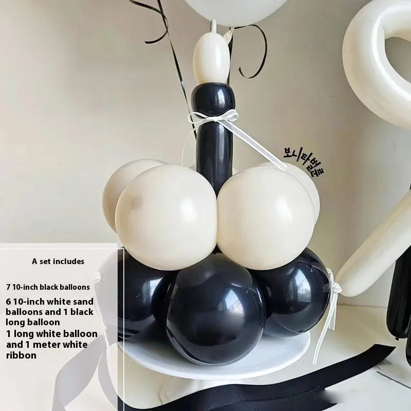 Round pre-assembled DIY balloon bouquet kit for cake decoration, showing one of ten available style sets.