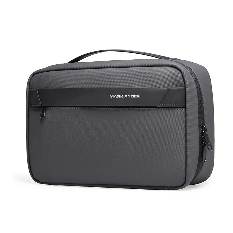 Men's Oxford cloth toiletries storage bag with wet dry separation compartments in black, gray, green or gray colour options