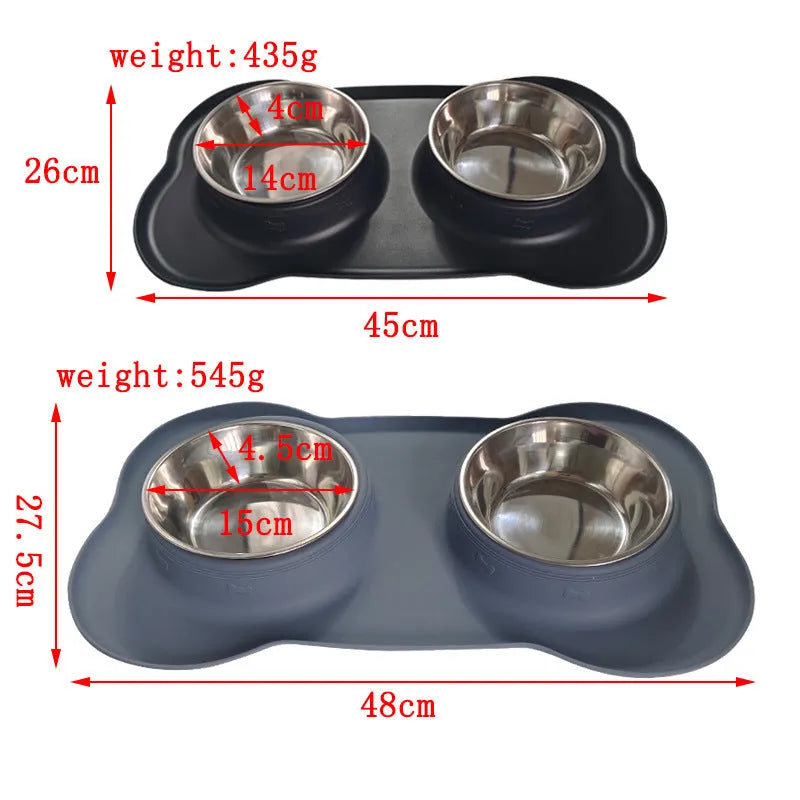 Large silicone dog bowl with stainless steel interior in choice of five colours