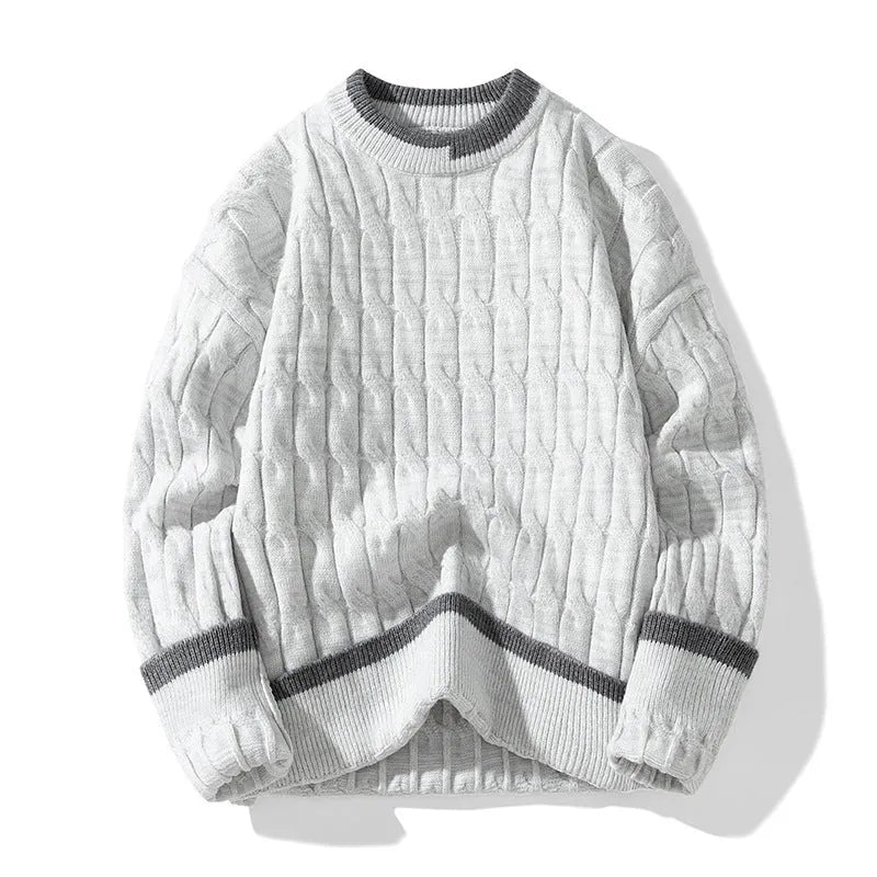 Men's loose fit two-piece sweater set in modal acrylic blend for autumn winter wear