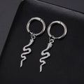 Snake-shaped vintage stainless steel earrings with 18K gold plating and electroplating treatment