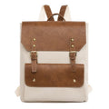 Korean style retro backpack in soft PU leather showing ventilation design