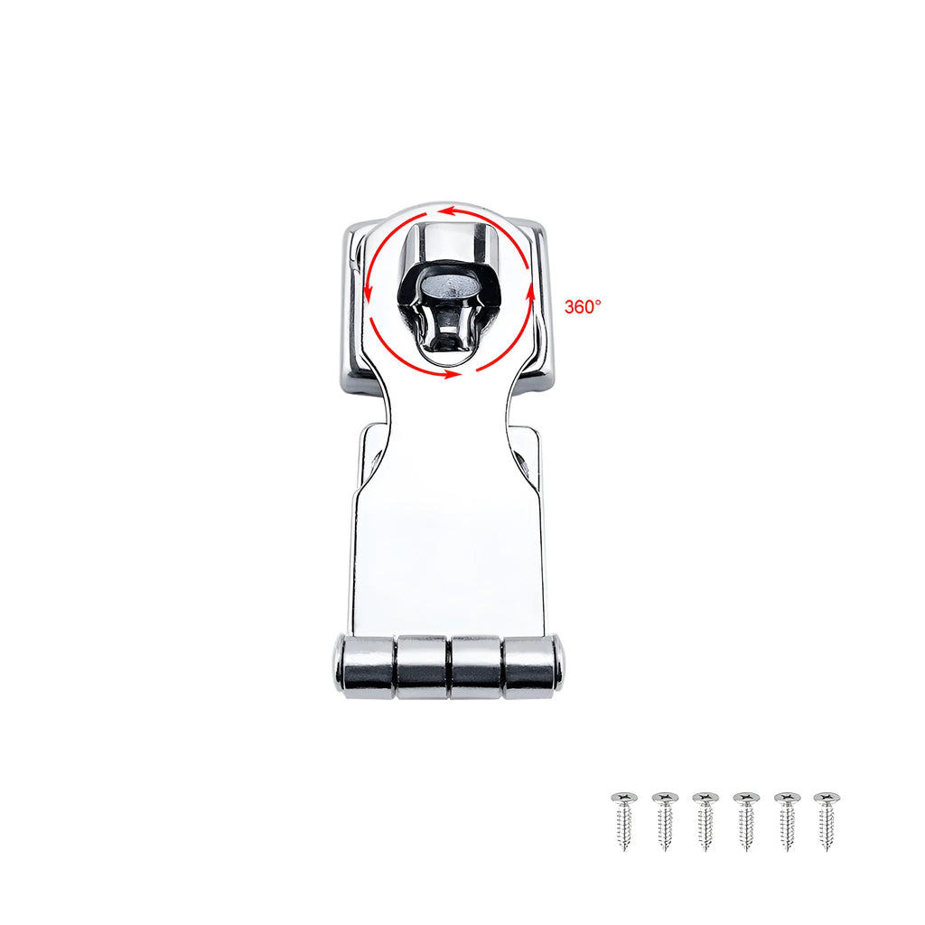 Silver stainless steel padlock hasp latch bolt with mirror finish