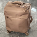 Ultra-light waterproof Oxford cloth suitcase in bluestone green with universal wheels, 20-inch size shown.