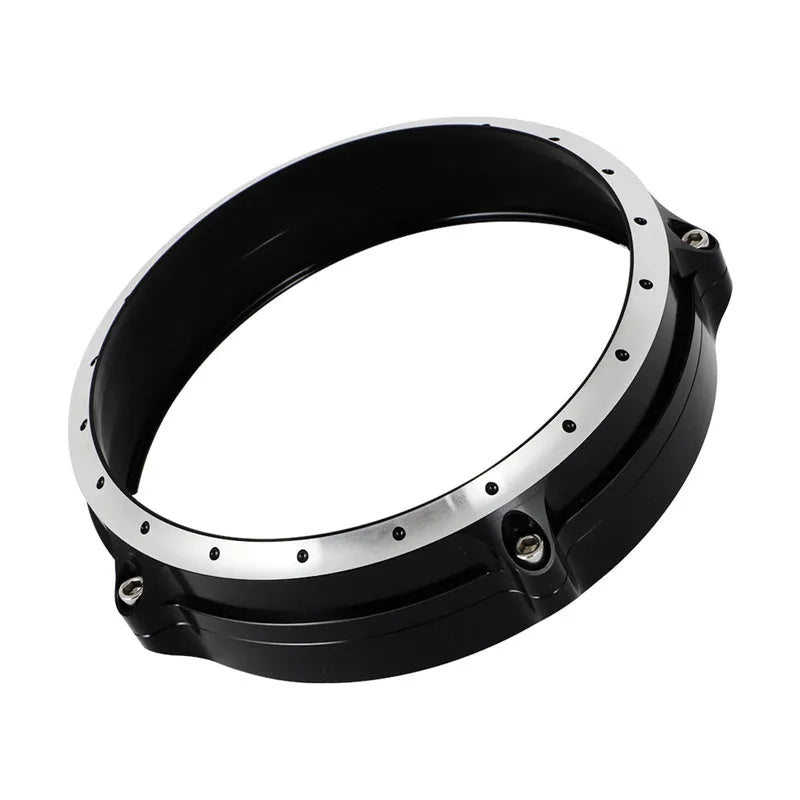 Black aluminium headlight guard for BMW R Nine T Scrambler motorcycle