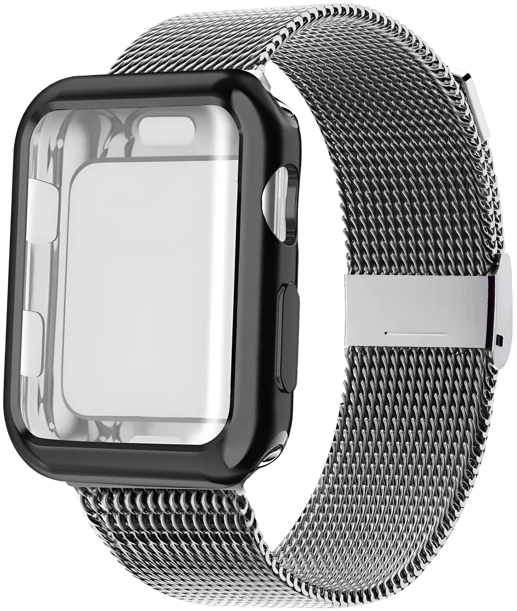 Apple Watch magnetic Milan metal wrist strap with TPU inner lining in silver colour