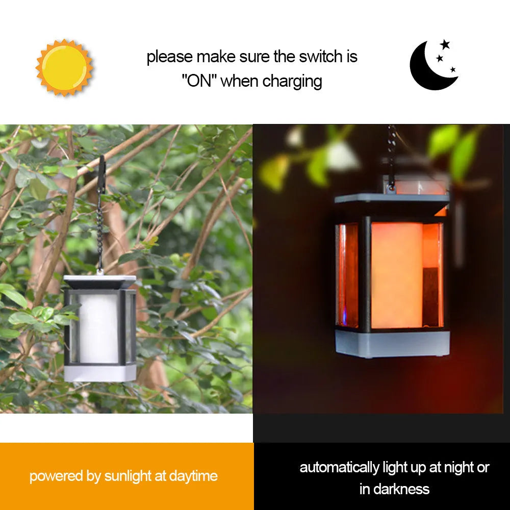 Antique flame design solar street lamp for outdoor garden lighting with black finish
