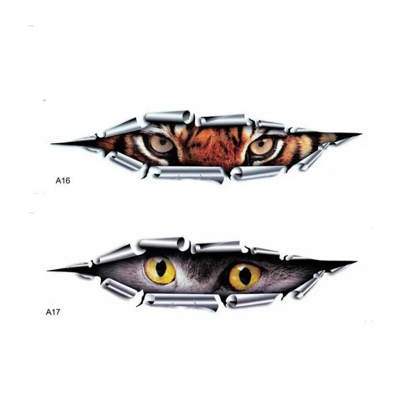 3D tiger eye or eagle eye pattern car sticker on vehicle door