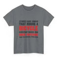 Grey women's short sleeve cotton t-shirt with a printed pattern, shown as a pullover style top.
