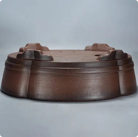 Classical rectangular purple clay flower pot for plants, 50 cm long, 39 cm wide, 16 cm high.